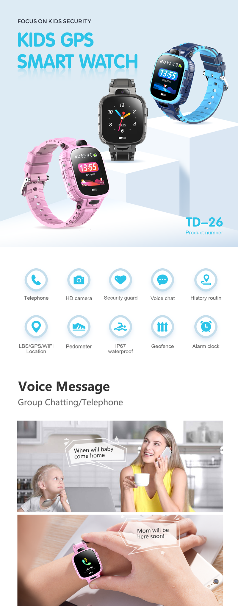 Kids Smartwatch TD-26