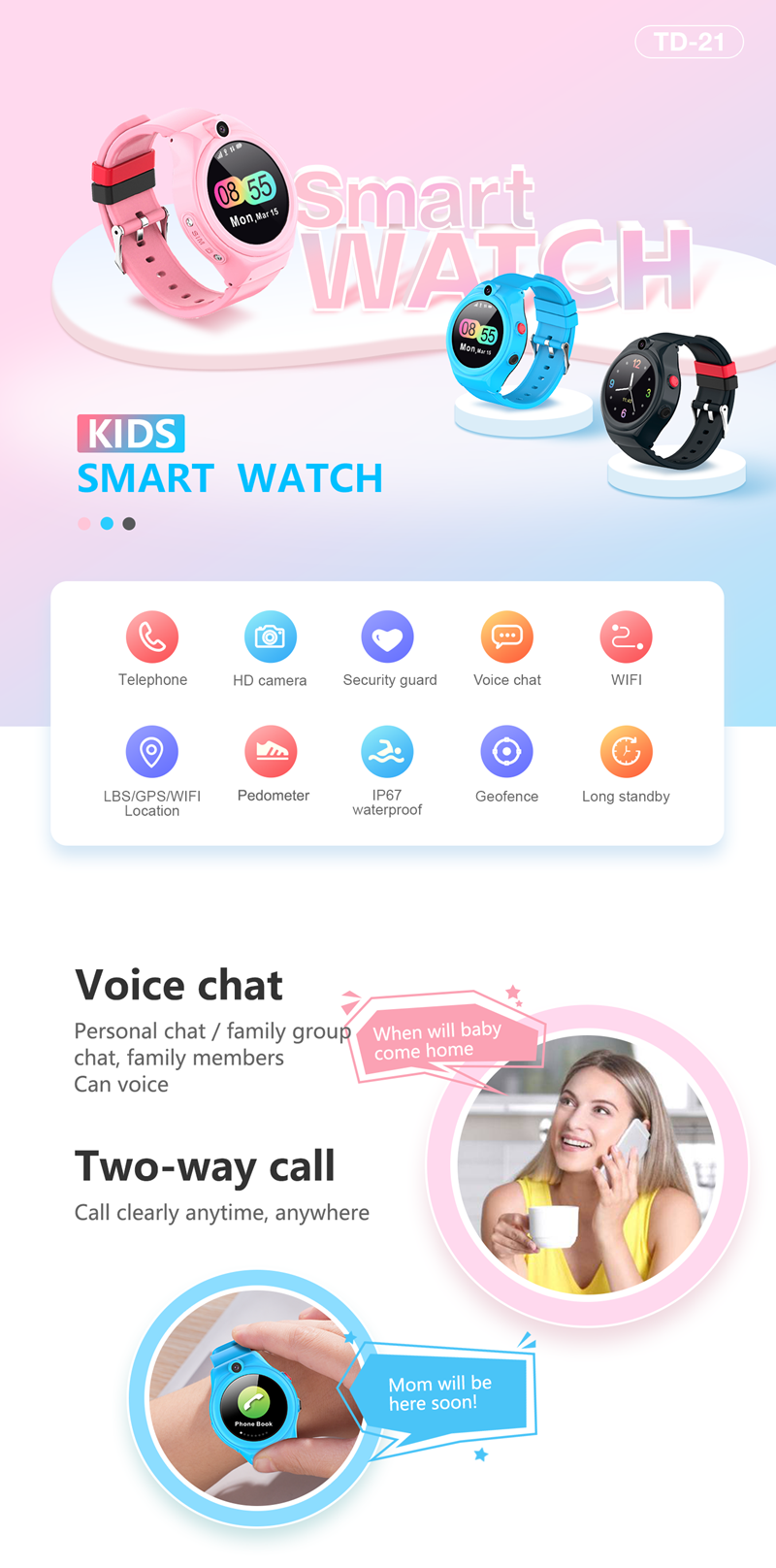 Kids Smartwatch TD-21